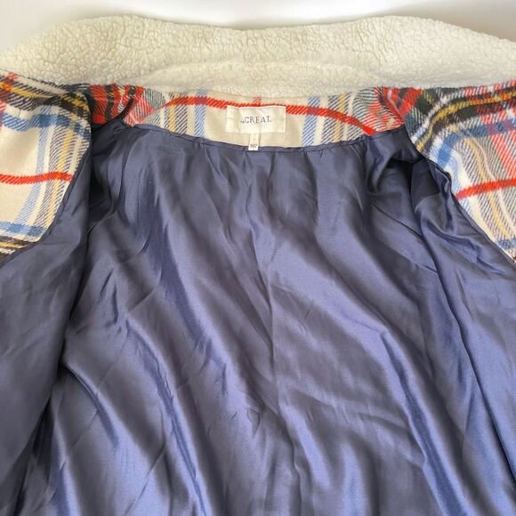 THE GREAT. Woodsy Plaid Cabinmate Toggle Wool Blend Coat Jacket Size 1/S - Picture 13 of 16